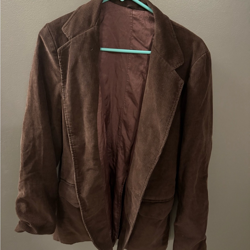 Elegant Brown Corduroy Blazer